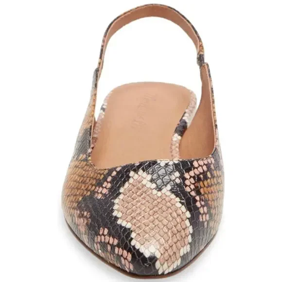 Madewell Margo Snakeskin Slingback Flats, Size 6.5 - Picture 15 of 15